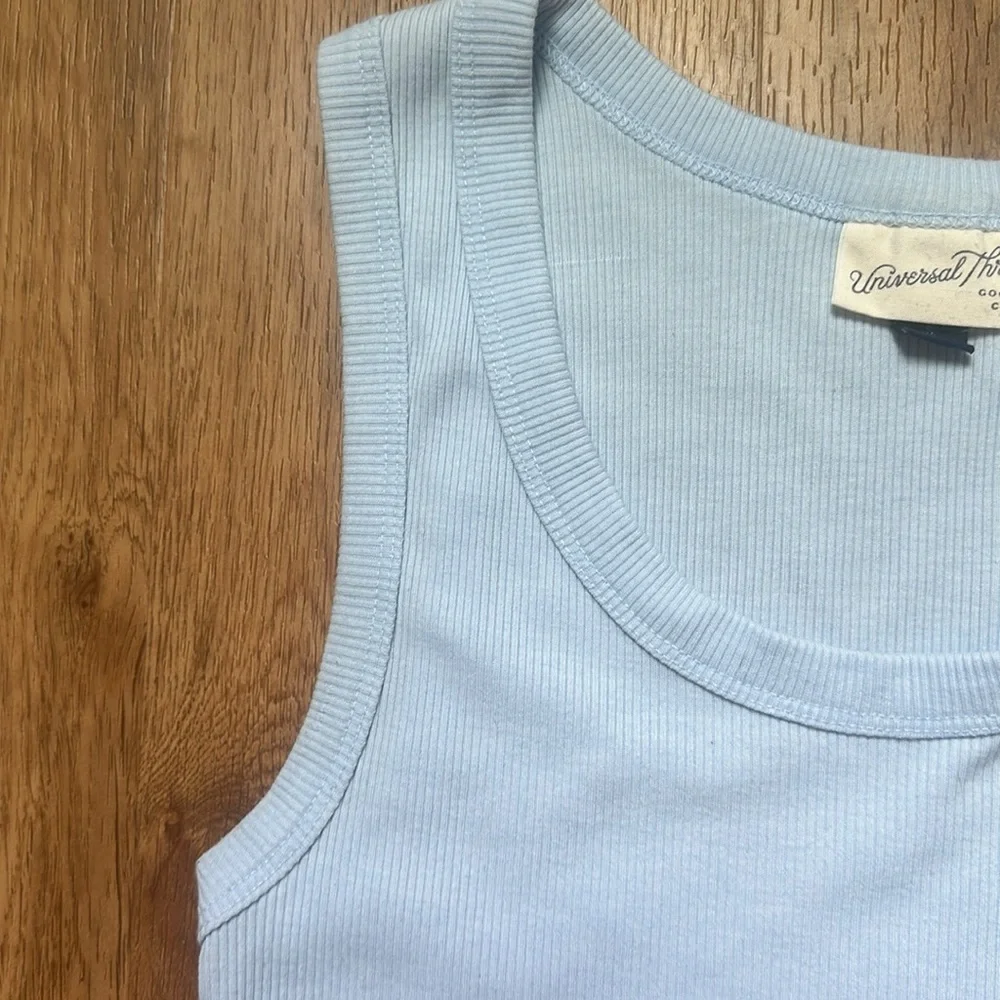 Universal Thread Women's Light Blue Ribbed Racerback‎ Tank - Picture 4 of 9